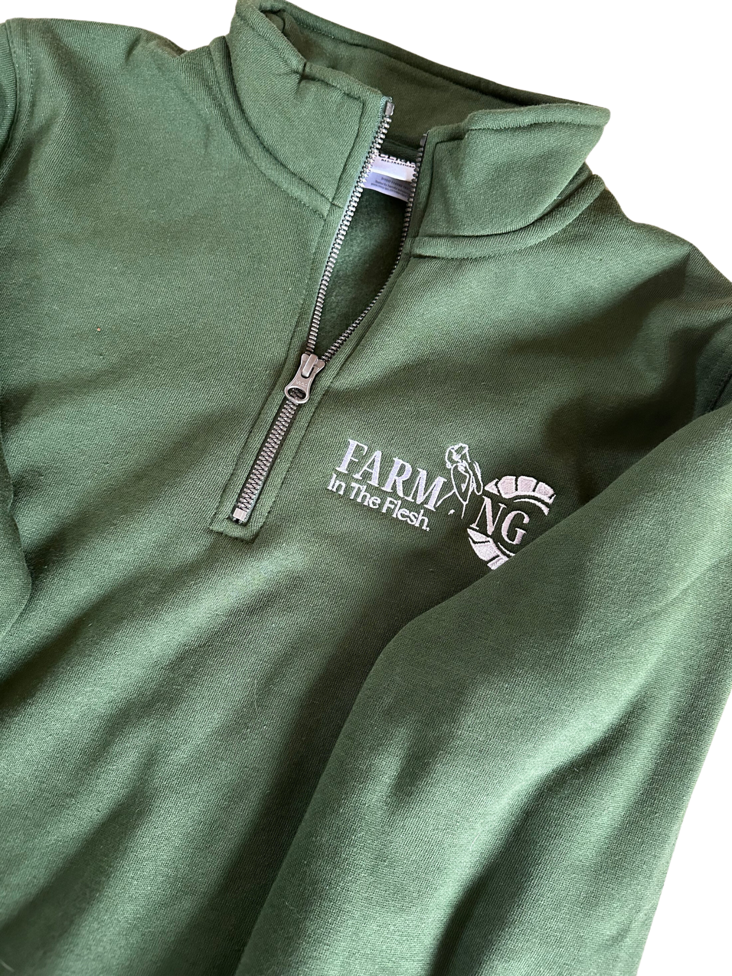 Green Farming In The Flesh Unisex 1/4 Zip Sweatshirt