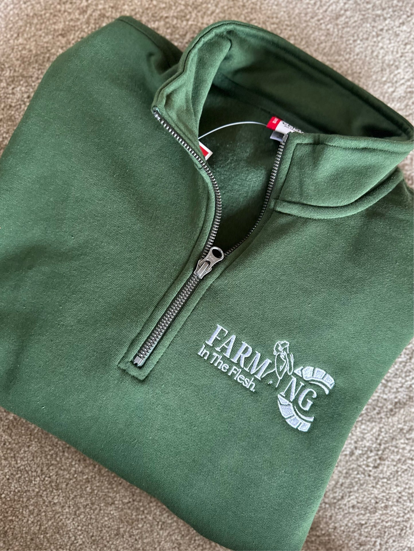 Green Farming In The Flesh Unisex 1/4 Zip Sweatshirt
