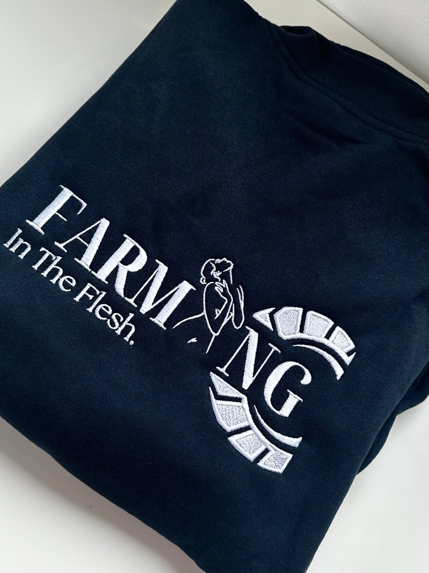 Navy Farming In The Flesh Unisex 1/4 Zip Sweatshirt