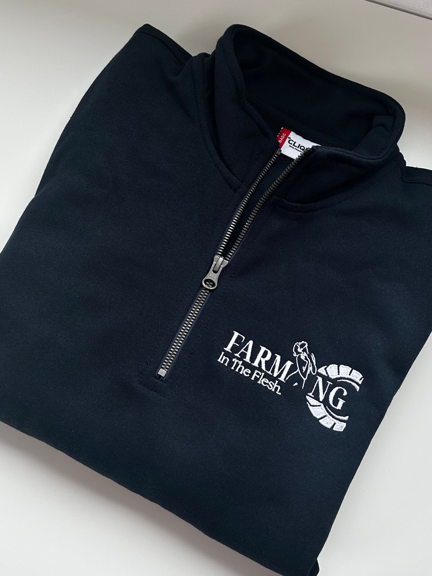 Navy Farming In The Flesh Unisex 1/4 Zip Sweatshirt